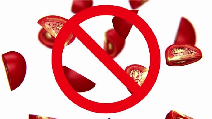 禁止使用的西红柿标志