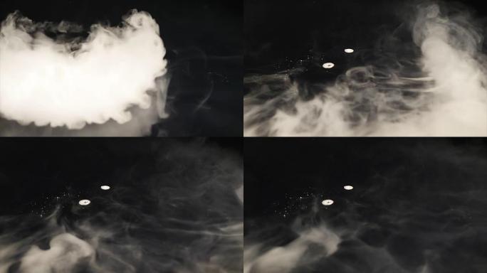 黑色背景上滚滚浓烟