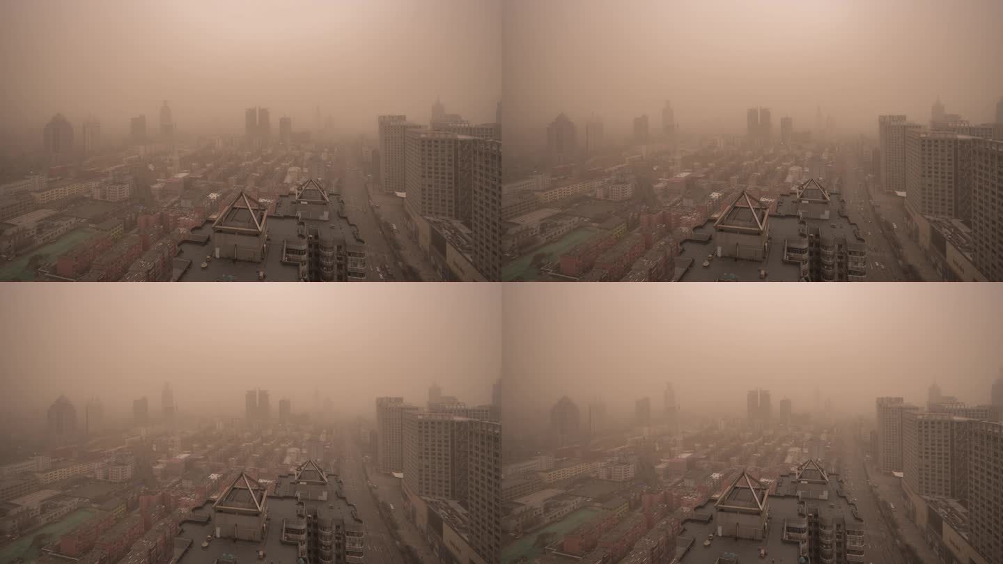 济南市中区高视角延时沙尘暴