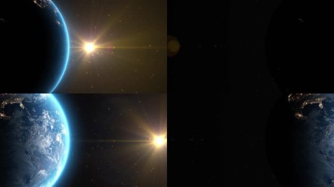 宽屏超宽屏地球星球太阳星云行星俯冲转场