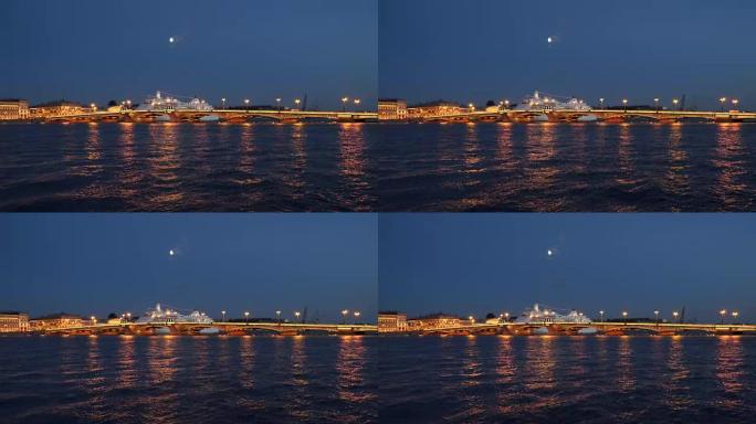 圣彼得堡邮轮夜堤