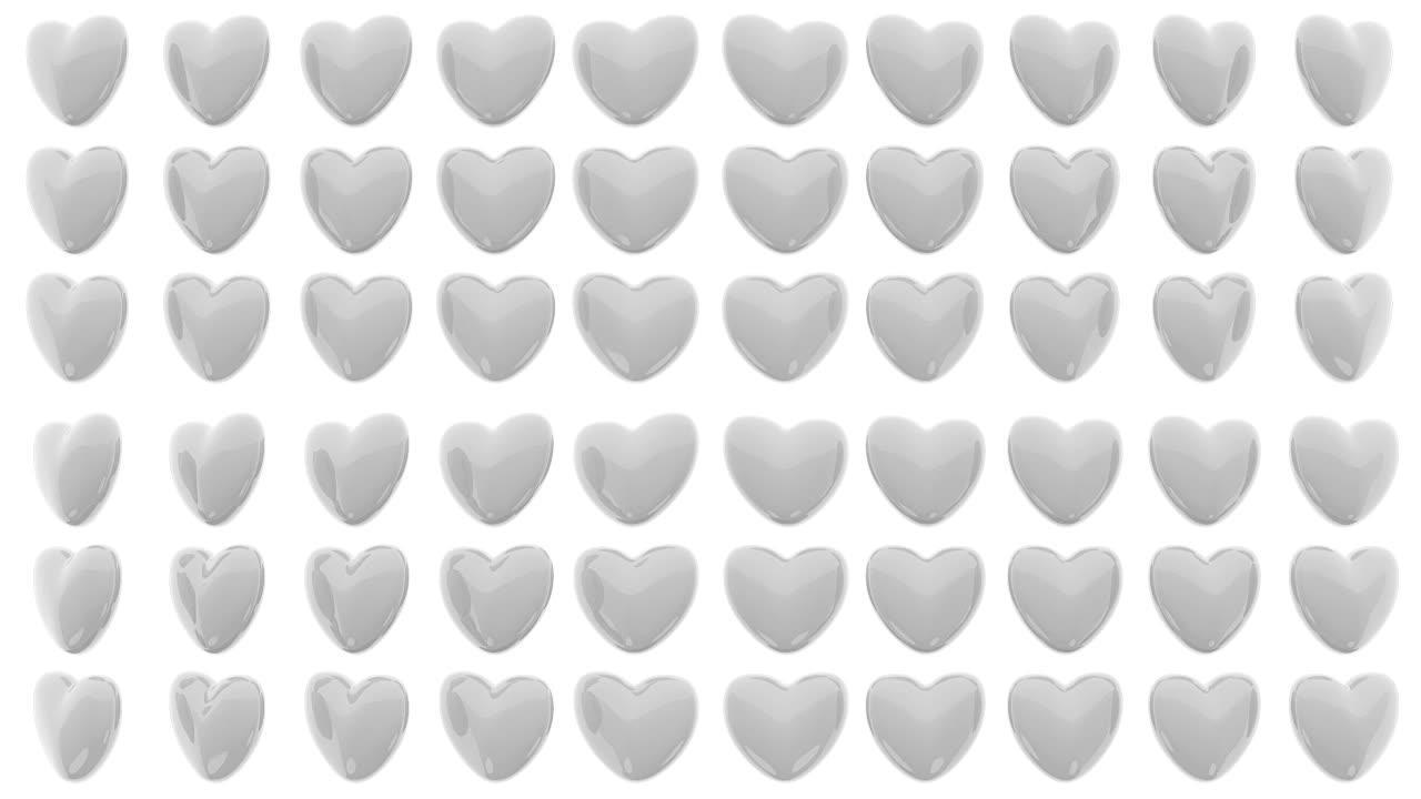 白色背景上孤立的3D心脏图案