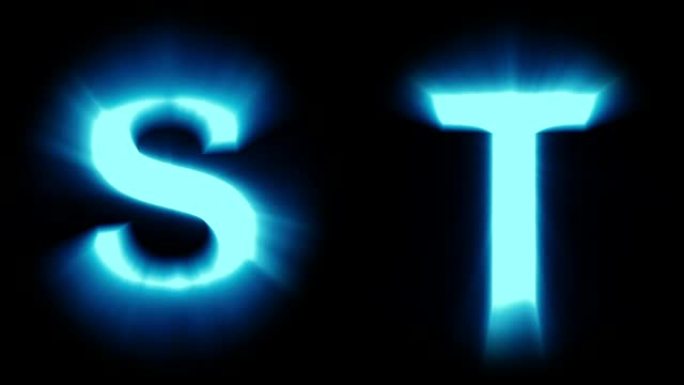 轻字母S和T-冷蓝光-闪烁闪烁动画循环-隔离