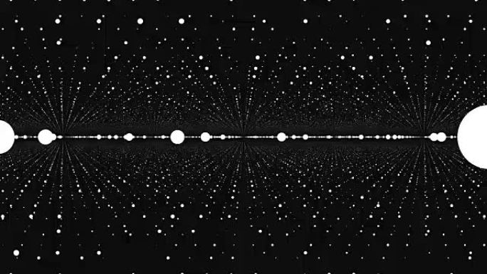 点粒子设计，抽象分形点几何。虚拟艺术宇宙，动态透视几何空间