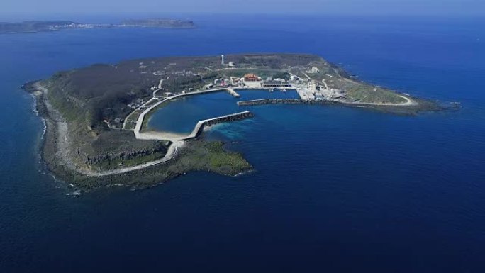 空中拍摄铜盘岛、澎湖群岛、