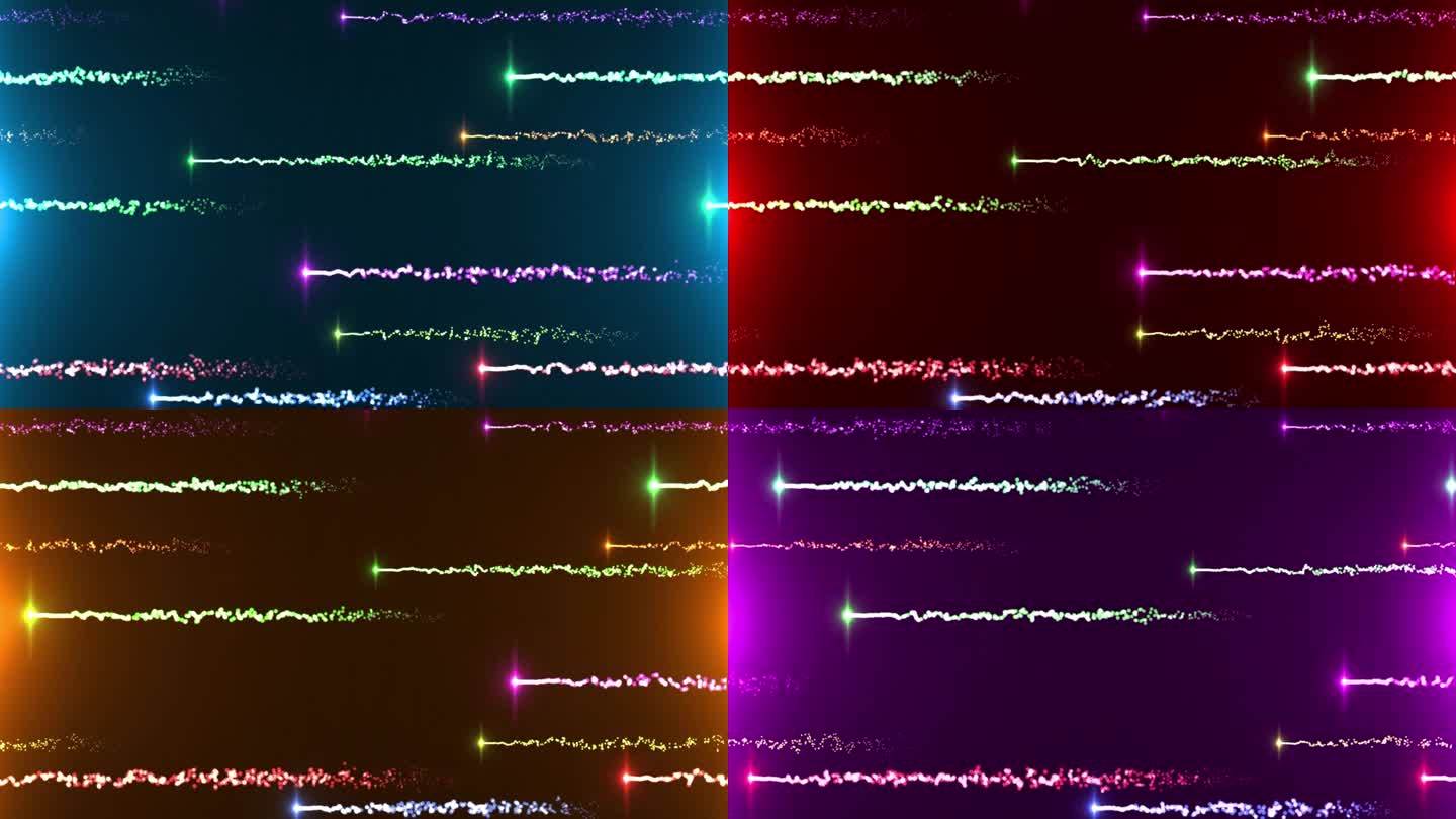 多颜色彩色粒子右向左视视频-循环3
