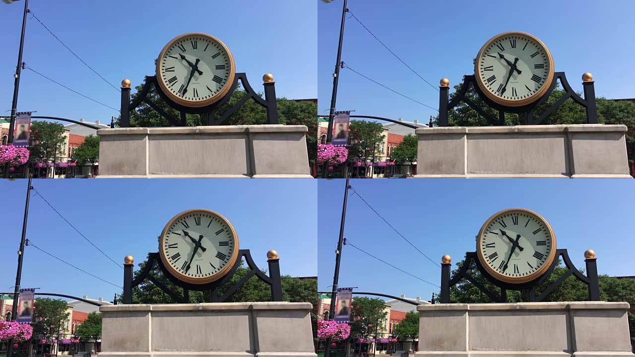 美国一个小镇的核心时钟纪念碑