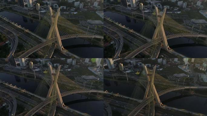巴西圣保罗Estaiada大桥鸟瞰图