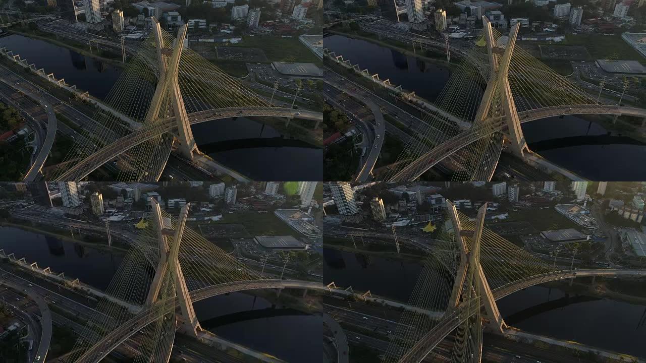 巴西圣保罗Estaiada大桥鸟瞰图
