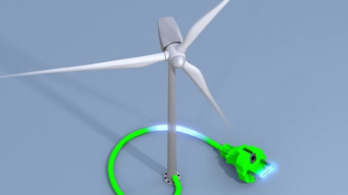 风力发电机连接在带有高压电弧的绿色插头上