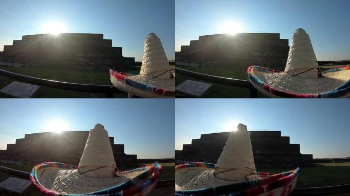 墨西哥特奥蒂瓦坎的太阳和月亮金字塔