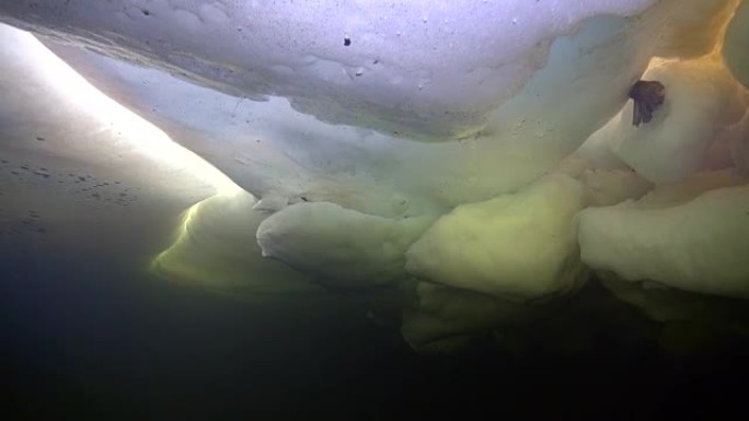 白海中的冰。