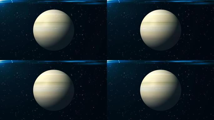 土星动画背景。三维渲染