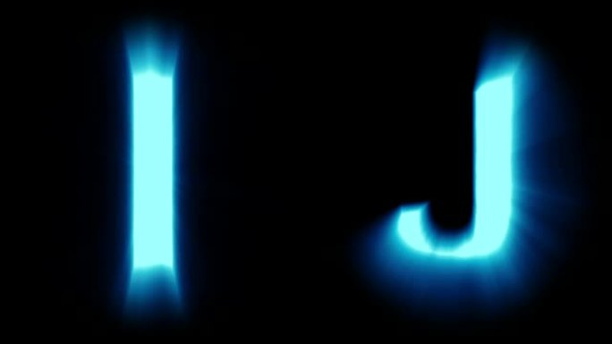 轻字母I和J-冷蓝光-闪烁闪烁动画循环-隔离