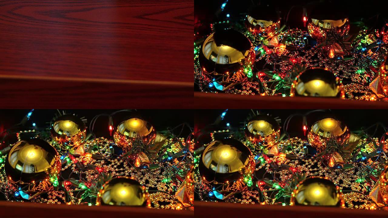 包装盒中用于庆祝新年和圣诞节的装饰品