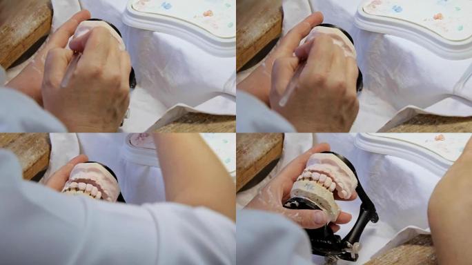 牙科医生颌骨修复师假牙颜色