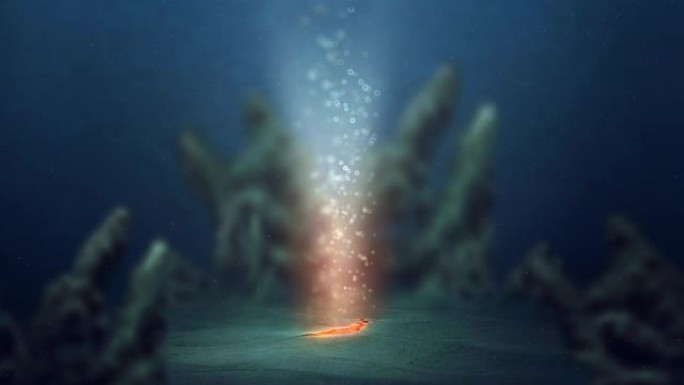 海底的CG动画水下火山裂谷