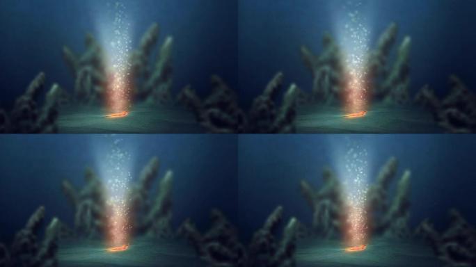 海底的CG动画水下火山裂谷