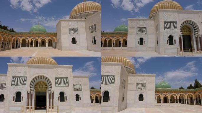 突尼斯莫纳斯提尔市哈比卜·布尔吉巴陵墓的柱廊和入口。多莉开枪