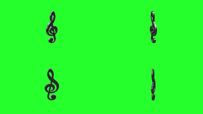 音乐背景与音乐键渲染3D在绿色背景
