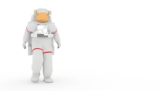 宇航员在白色的地面上行走