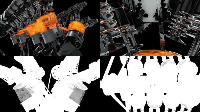 V8引擎动画-具有不同的相机角度