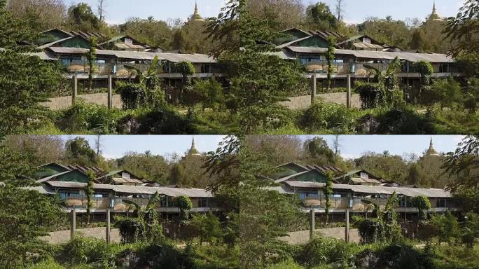 热带老挝的乡村建筑