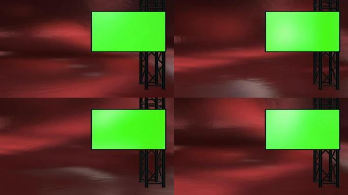 红色虚拟场景工作室背景脱口秀舞台3d渲染