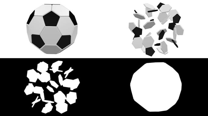 平板随着足球形状的生长和旋转。