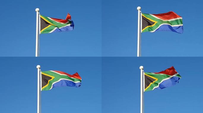 南非共和国国旗在韩国的空中挥舞