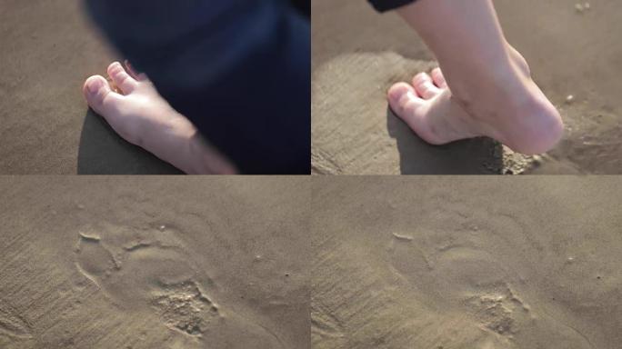 沙子上的足迹