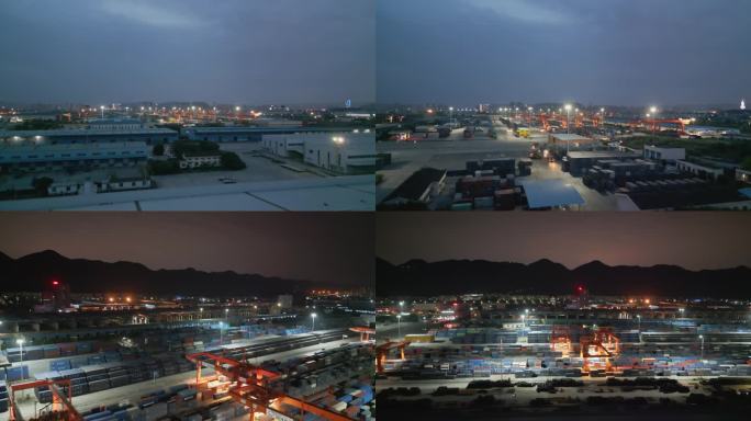 重庆西部物流园夜景航拍