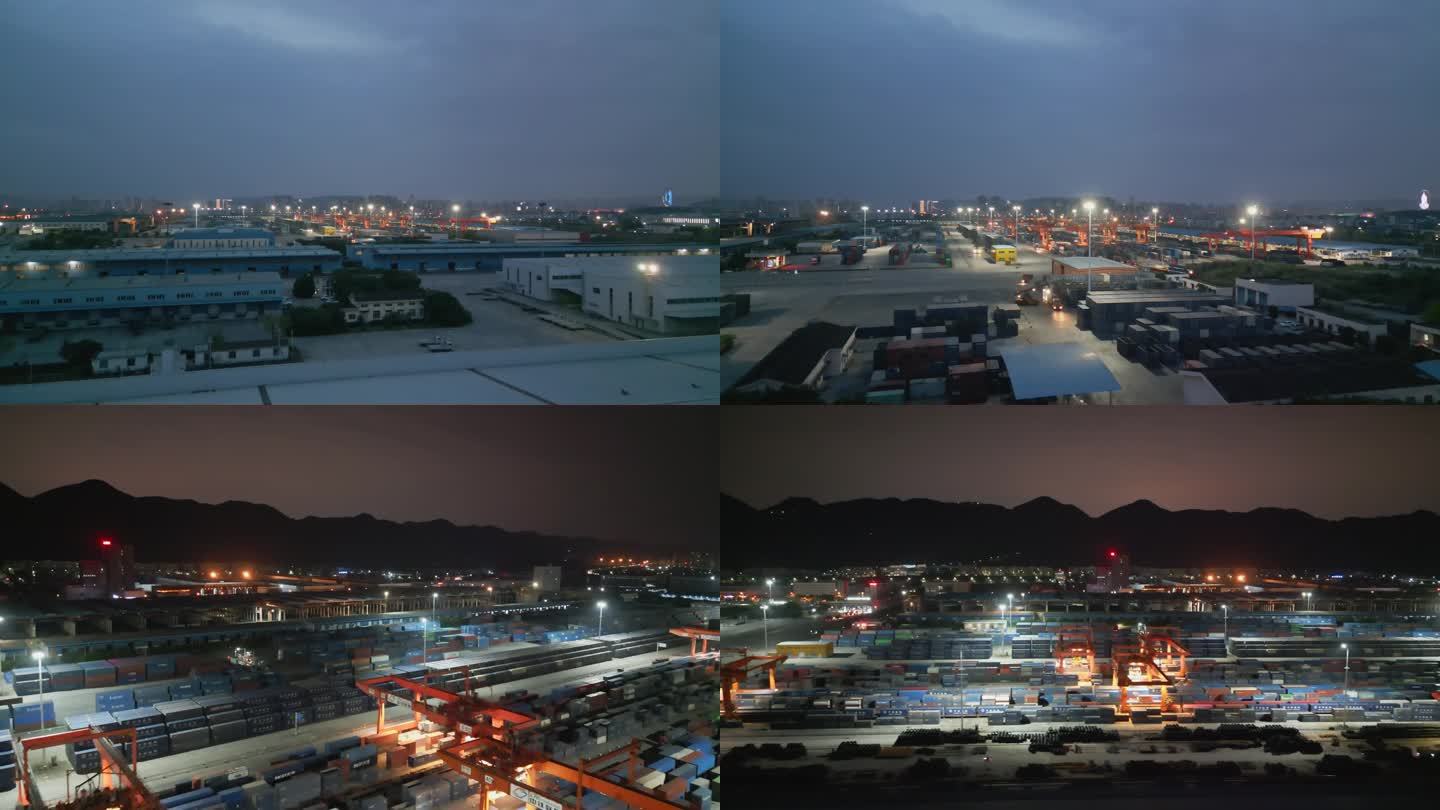重庆西部物流园夜景航拍