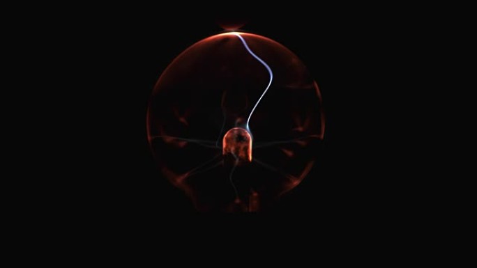 黑暗中的静电等离子体球。特斯拉线圈物理实验