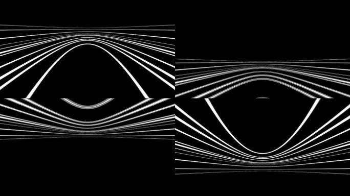 空间中的许多抽象转弯圈，3d渲染