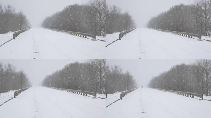 赛道道路冬季汽车骑行非常大雪户外暴风雪暴风雪