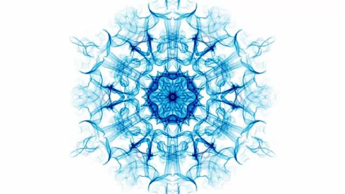 曼陀罗空气能量，呼吸节奏的活曼陀罗，白色背景上的分形图案