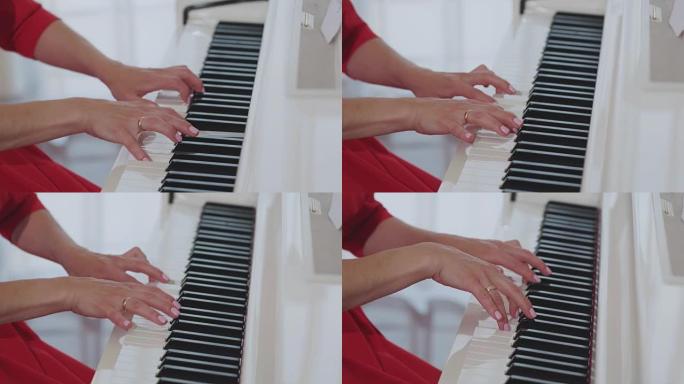 女人的手弹钢琴