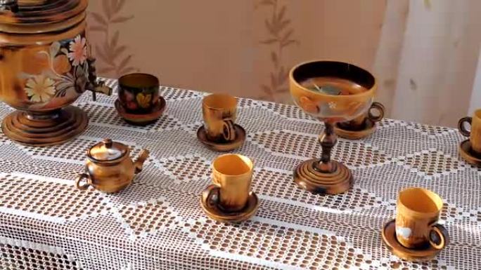 茶炊，木制器皿