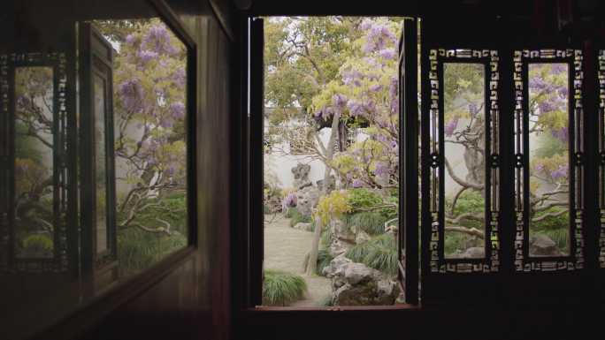 6K苏州园林雕刻门廊中式木窗木门意境