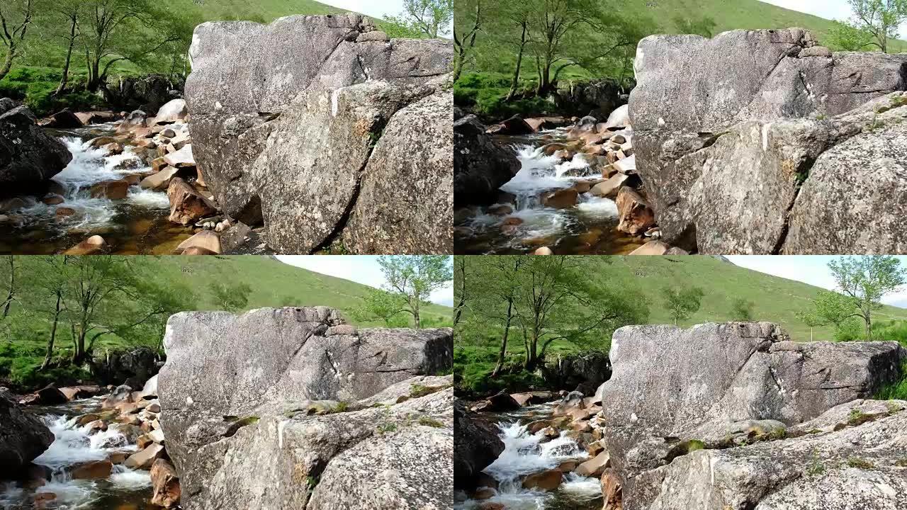 多莉拍摄了苏格兰格伦艾蒂的瀑布景观-英国
