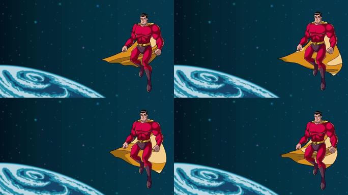 超级英雄在太空飞行
