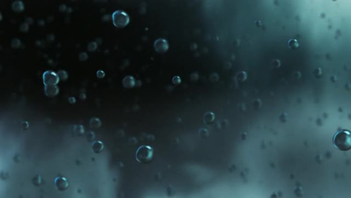标题。雨滴视频背景。水滴，风暴和闪电动画。循环高清
