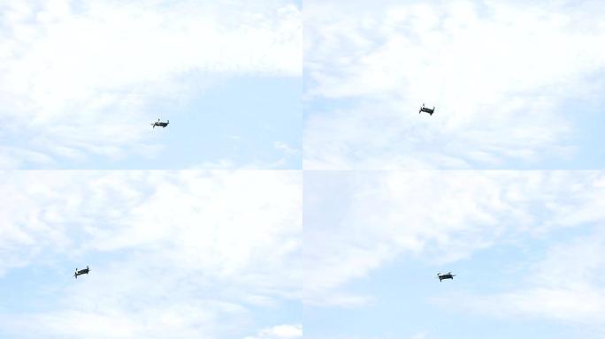 定制六架无人驾驶飞机在天空中飞行