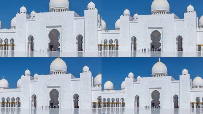 阿拉伯联合酋长国首都阿布扎比的谢赫·扎耶德大清真寺延时