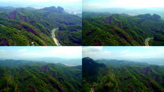 航拍武夷山天游峰、丹霞地貌及九曲溪