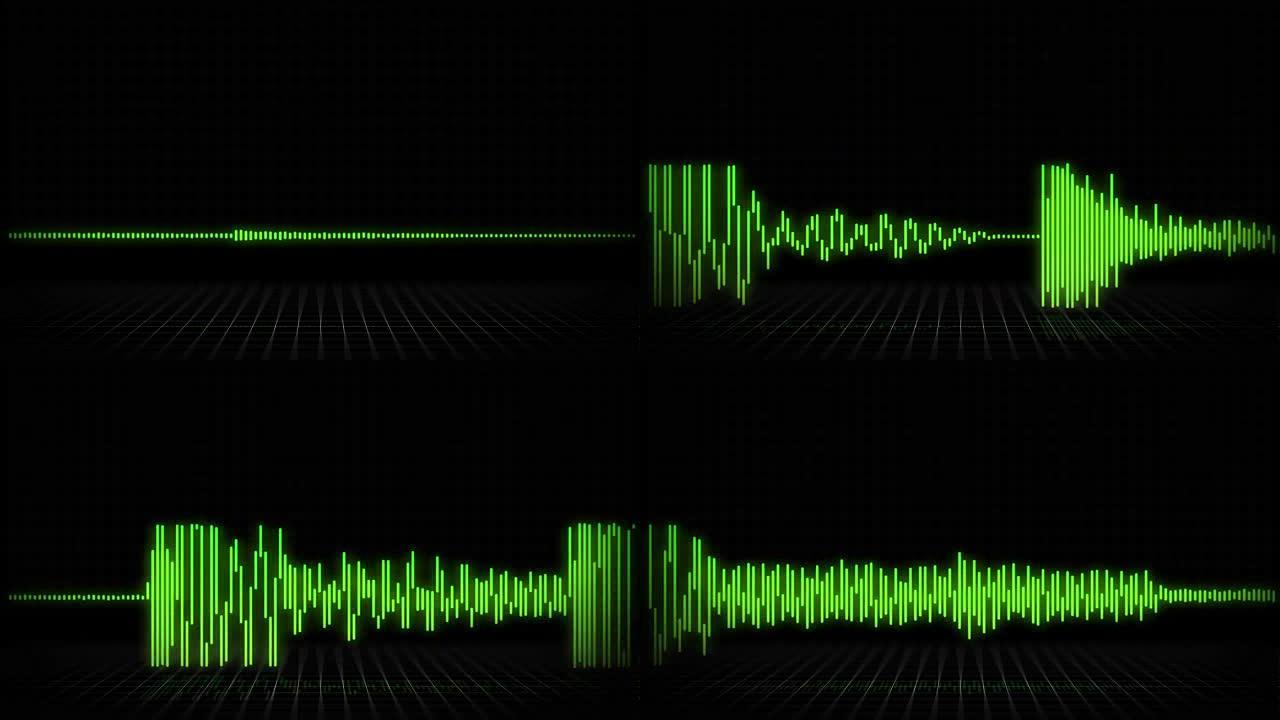 广告的音频波形或频谱背景-30秒-绿色版