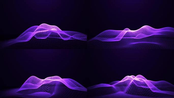 紫色闪耀可循环抽象三角波旋转