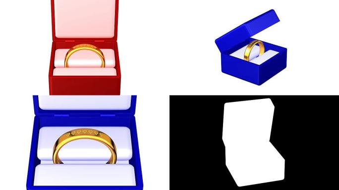 里面有结婚戒指的首饰盒正在打开。