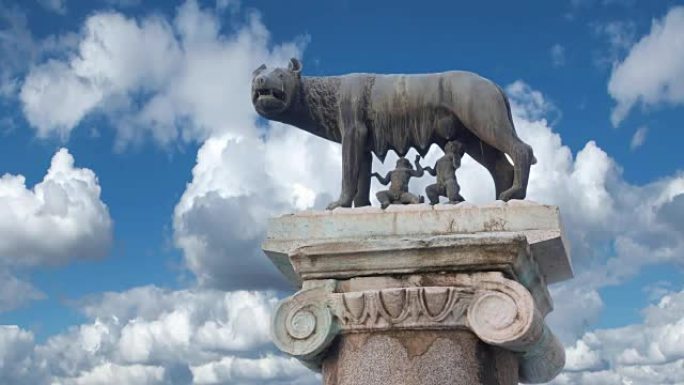 卡比托利奥狼:母狼罗穆卢斯(罗马的奠基人)和雷穆斯的雕像:罗马城建立的标志